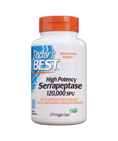 Doctor's Best High Potency Serrapeptase 120000 SPU 270 Veggie Caps