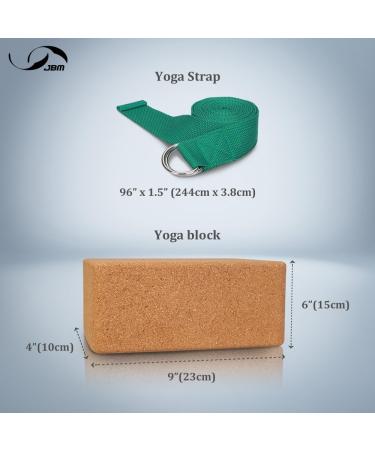 JBM Yoga Blocks 2 Pack - Cork & EVA Foam Set with Strap | Yoga Bricks for Stretching - Buy Online on GoSupps.com