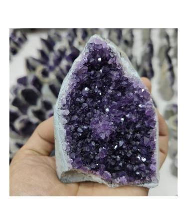 for Dark Purple Amethyst Crystal Cluster Geode Free Standing Specimen Decor Natural Luster (Size : 800-1000g)