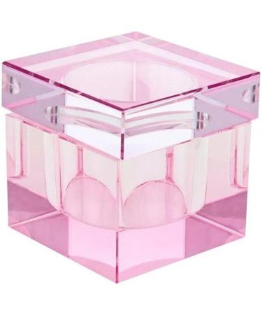 Nail Dappen Dish Crystal Glass Manicure Nail Cup Nail Liquid Cup with Lid for Acrylic Nails Pink - Buy Online on GoSupps.com