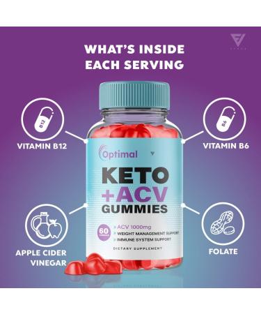 Optimal Keto ACV Gummies - Advanced Shark Tank Formula for Weight Loss | Apple Cider Vinegar, Folate, B12 | 60 Count - Buy Online on GoSupps.com