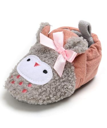 LACOFIA Baby Boys Girls Anti-Slip Soft Sole Winter Warm Booties 12-18 Months Pink Owl - Buy Online on GoSupps.com