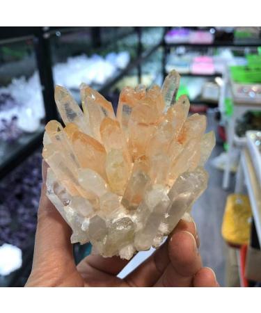 Crystal Rough 200-300G Natural Light Orange Crystal Flower Cluster Eliminating Stone Suitable for Home - Buy Online on GoSupps.com
