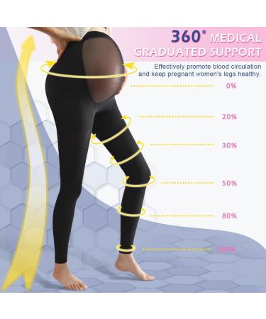 Beister Maternity Medical Compression Tights 20-30mmHg - Black XL | Pregnancy Legging with Abdominal Support & Varicose Vein Relief - Buy Online on GoSupps.com