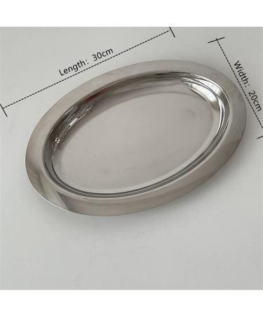 Fruit TrayOval Stainless Steel Silver Plate Kitchen Breakfast Sushi Cake Fruit Plate Restaurant Wedding Tableware Storage Plate Kitchenware - Buy Online on GoSupps.com