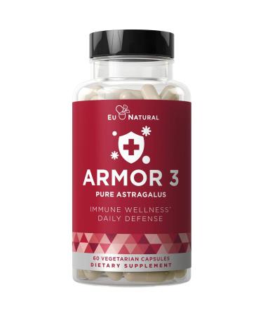 Armor 3 Astragalus Pure 1000 Mg  Healthy Immune System Function, Stress Support, Potent Strength for Seasonal Protection  Full-Spectrum & Standardized  60 Vegetarian Soft Capsules