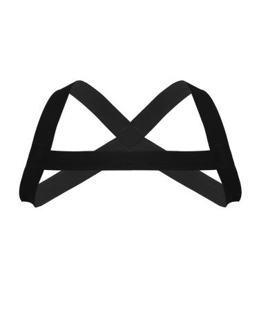 ACSUSS Men's Criss-Cross Elastic Nylon Double Shoulder Chest Muscle Support Brace - Black One Size | International Shipping Available - Buy Online on GoSupps.com