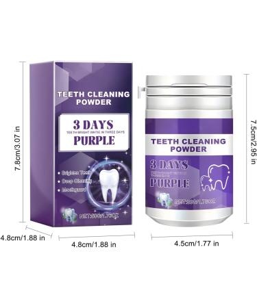 Purple Teeth Whitening Powder - Natural Fresh Mint Toothpaste Powder for Deep Cleaning & Breath Freshening | 3PC Stain Remover - Buy Online on GoSupps.com