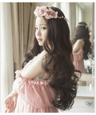 BGHJUE Wig Halloween Black Big Wave Colored Human Hair Weave Bundles With Closure Brazilian Straight Non Remy Hair Weft Extensions