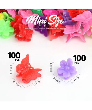 YGDZ 200pcs Small Claw Cute Flower Butterfly Hair Clips for Baby Girls - 8 Assorted Colors - Buy Online on GoSupps.com