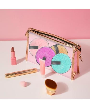 8 Washable Microfiber Slaughtering Pads - Reusable Cotton Makeup Remover Towels (11.5cm) in Yellow Green Pink & Purple - Eco-Friendly Facial Cleaning Solution - Buy Online on GoSupps.com