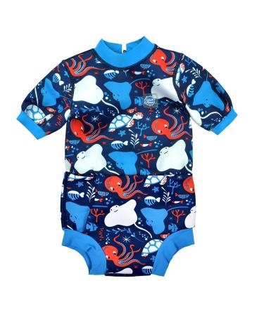 Splash About Happy Nappy Wetsuit with Reusable Swim Nappy Under the Sea 6-14 Months