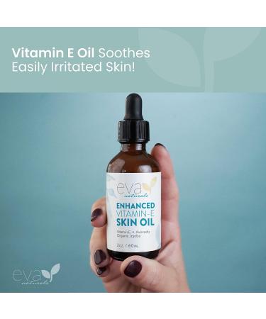 Vitamin E Skin Oil with Avocado & Jojoba - 2 Oz - Scars, Stretch Marks & Dark Spots Treatment - Hair and Face Serum by Eva Naturals - Buy Online on GoSupps.com