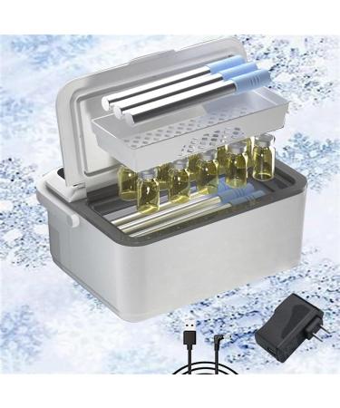 Portable Medical Insulin Travel Cooler Rechargeable Mini Car Medicine Refrigerator for Storage Diabetic Medicine (Color : 4batteries)