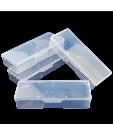 Clear Manicure Tool Box Lokyango Personal Nail Box Storage Case for Organizing Plastic Nail Tool Box for Manicure Pedicure Kit (4pcs)