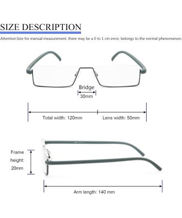 Kokobin Ultra-Light Reading Glasses - 3 Pack with Metal Half-Gap Frame & Case - Stylish Eye Aid for Men & Women (3 Diopters) - Buy Online on GoSupps.com