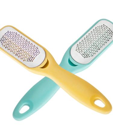 Minkissy Double-Sided Metal Scraps Pedicure Raspel Callus Remover - Stainless Steel & Sky Blue Design for Wet & Dry Use | Premium Foot Care - Buy Online on GoSupps.com