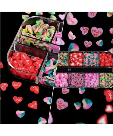 Love Nail Charms 2 Boxes Love Heart Nail Art Slices 3D Nail Art Stickers DIY Polymer Clay Slice Charm for DIY Crafts Nail Art Cellphone Decoration Manicure Tool Nail Charms Nail Art Studs - Buy Online on GoSupps.com