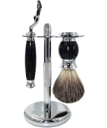 GHQYP Men's Stainless Steel Razor Brush Set - Stylish Manual Hair Care Tool Gift | 10x17cm Silver - Buy Online on GoSupps.com