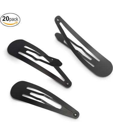 XCZYN 20 Pcs Snap Hair Clips Matte Finish Black Color Anti-slip Snap Clip Hair Accessories Metal Barrettes for Women Little Girls Lady Hair Styling (20 Pieces Black) 1 count (Pack of 20) Black - Buy Online on GoSupps.com