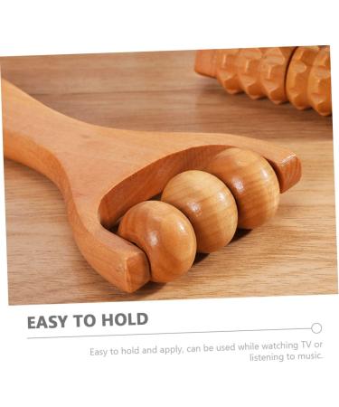 Lurrose 2-in-1 Handheld Roller Massage Device - Foot & Neck Trigger Point Wood Roller for Relaxation - Best Massage Accessories Online - Buy Online on GoSupps.com