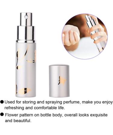 10ml Aluminum Perfume Spray Bottle Flower Pattern Atomizer for Perfume Toner Serum (Silver) - Buy Online on GoSupps.com