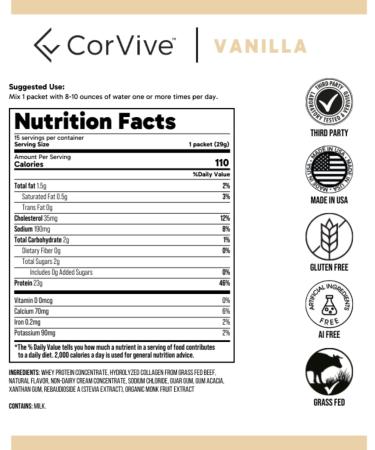 Protein + Collagen Powder | 23g Protein (Grass-Fed Whey + Collagen) | 3.7g BCAAs | Supports Muscle & Joint Health | Gluten & Soy Free | No Artificial Ingredients | 15 Sachets - Vanilla New Vanilla - Buy Online on GoSupps.com