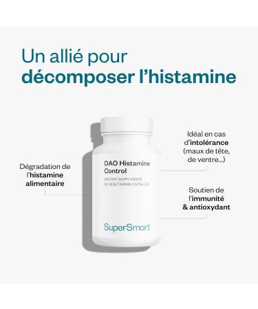 DAO Histamine Control - Enzyme DAO pour D composer l Histamine Alimentaire - DAO V gane Microencapsul e et Gastro-R sistante (adiDAO Veg ) Querc tine & Vitamine C - 60 G lules V g tales - SuperSmart - Buy Online on GoSupps.com