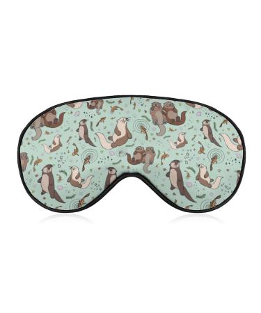 Animal Otters Sleep Eye Mask for Men/Women/Kids Soft Skin-Friendly Eye Sleeping Mask for Home/Travel/Office 100% Block Out Light