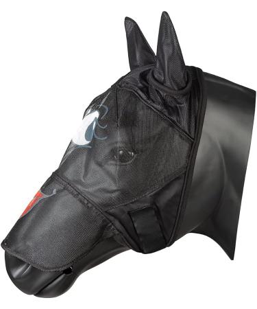 PFIFF Fly Mask Face Mask for Horses | Fly Protection in Black-Grey-Red | Cob/Thoroughbred/M Size - Buy Online on GoSupps.com