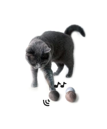 Lucybalu felt balls with bell for cats |Cat toys |Filz cat balls |Cats from wool |Natural toy for cats |Play balls for cats with bell |3 pieces - Buy Online on GoSupps.com