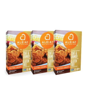 ALEIA'S BEST. TASTE. EVER. Extra Crispy Coat & Crunch - 4.5oz/3 Pack  Crispy Breading for Poultry, Meat, Seafood, Vegetables - Certified Gluten Free, Non-GMO, Dairy Free, Low Sodium, Kosher