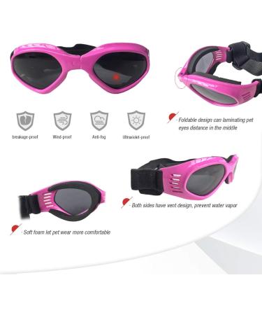 Petleso Stylish Dog Sunglasses - Anti-UV Waterproof Safety Glasses for Small & Medium Dogs - Pink - Buy Online on GoSupps.com