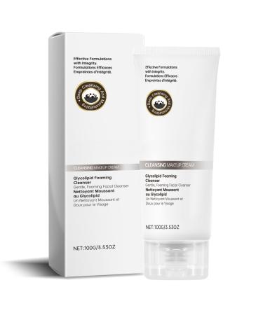 Glycolipid Foaming Cleanser for Oily Skin Gentle Face Cleanser Blemish Control Cleanser Brightening Face Wash For Acne Prone Skin Deep Pore Cleanser for Removing Impurities Hydrating Soothing Skin