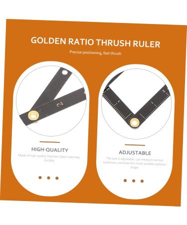 VINTORKY Golden Ratio Ruler 1pc Second Generation Scale Metal Dies Stainless Steel Ruler Eyebrow Ruler Tool Measuring Tool 25x5x0.6cm Black - Buy Online on GoSupps.com