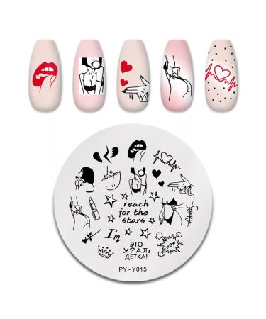 Yzdkj Halloween Nail Stamping Platten Snowflake Festival Pattern Nail Art Image Plates Stainless Steel Nail Art Platte Stencil (Color: 48162)