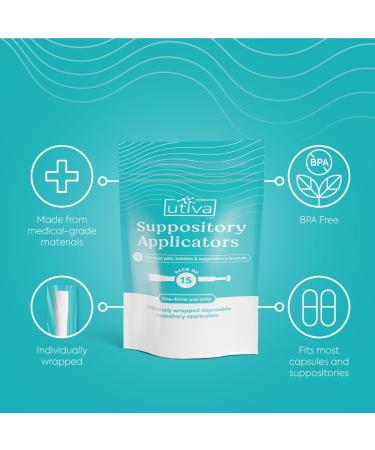 Szio+ Utiva Disposable Vaginal Suppository Applicators | Hygienic Individually Wrapped | 15 Pack for Women - Fast International Shipping - Buy Online on GoSupps.com