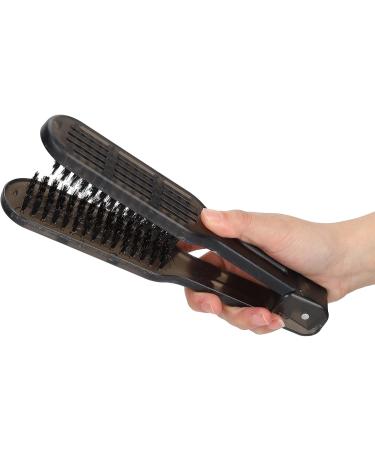 Qivine Clamp Hair Brush Straightener | Double-Sided Anti-Static Brush for Effortless Smoothing & Straightening - Ideal for Women - Buy Online on GoSupps.com