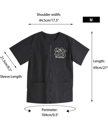 Noverlife Short Sleeves Pet Grooming Work Clothes | M Size, Splash Proof, Anti-Static | Pet Beautician Smock for Men & Women | Black - Buy Online on GoSupps.com
