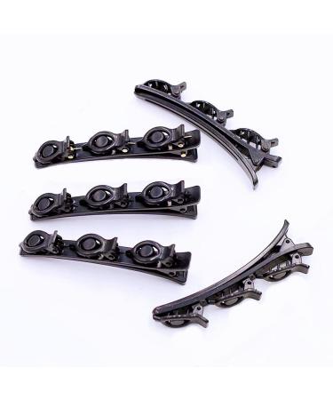 Qazuoik 10 Pcs Black Hair Clips For Women  Double Braided Hair  Tooth-Shaped Non-Slip Bangs Broken Hair Barrettes  Hair Accessories For Styling Cute Hairpin Gift (Basic A)