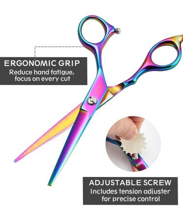 Lictin Hairdressing Scissors Set - Professional Stainless Steel Barber Scissors with Comb, 6 Inch Sharp Razor Hairdresser Shears for Salon & Barbers - 2PCS - Buy Online on GoSupps.com