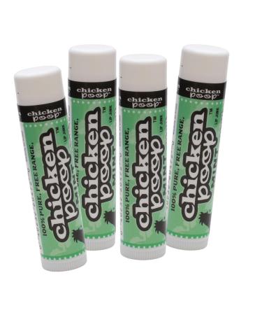.15 oz. Chicken Poop MINT FLAVOR Lip Junk for Dry Chapped Lips LIP BALM PACK OF 4