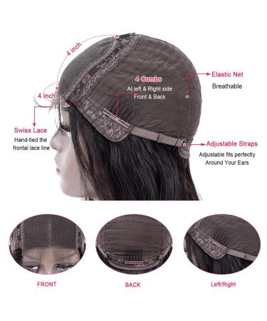 WOTOTA 14 Body Wave Human Hair Wig for Black Women - Pre Plucked, 180% Density, Natural Color - 4x4 Lace Closure - Buy Online on GoSupps.com