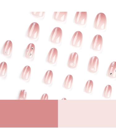 French Tip Press on Nails - Oval Short False Nails Press On Nails with Nail Tips press on nails Acrylic False Nails Cute Artificial Nails - Buy Online on GoSupps.com