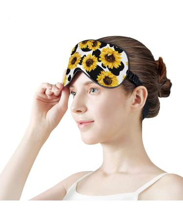 Cows Skin Sunflower Sleep Mask for Women | Adjustable Eye Shades with Elastic Strap - Buy Online on GoSupps.com