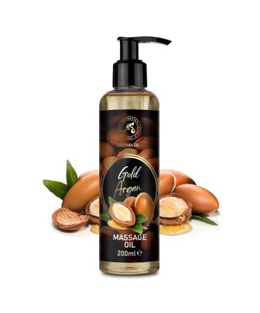 Golden Argan Massage Oil 200ml - Almond Grape Seed Peach & Jojoba Oils - Relaxation & Skin Care - Premium Cosmetic Oil - Buy Online on GoSupps.com