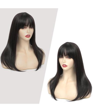 Yamel Hair Topper for Women 18 Darkest Brown Synthetic Hairpiece with Bangs - Straight Wiglets for Thinning Hair - Buy Online on GoSupps.com
