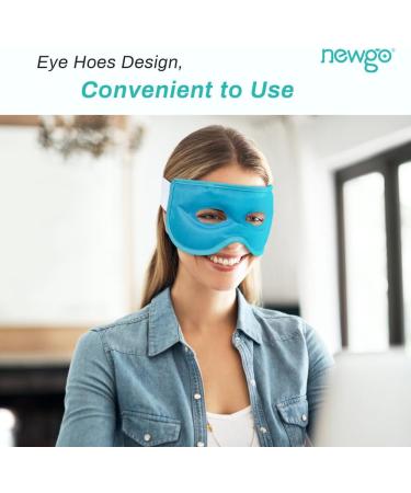 NEWGO Reusable Hot/Cold Eye Mask for Puffy Eyes - Cooling Therapy for Migraine, Dark Circles, Dry Eyes - Sinus Pain Relief - Light Blue - Buy Online on GoSupps.com