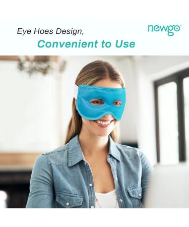 Newgo Eye Mask - Cooling Glasses for Migraines Headaches Swollen Eyes Dark Circles | Ice Eye Mask (Blue) - Perfect Relief for Tired Eyes & Sinus Pain - Buy Online on GoSupps.com