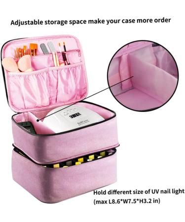 Premium Nail Polish Organizer Shell - Holds 30 Bottles & Nail Dryer Storage Bag - Pink Nail Polish Case - Buy Online on GoSupps.com